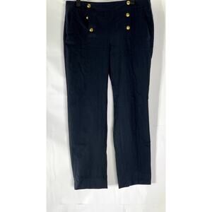 BANANA REPUBLIC Women's Navy Avery Button-Front Straight-Leg Ankle Pant SZ